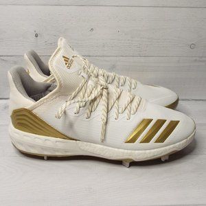 🆕️ Adidas Boost Icon 4 Baseball Cleats White / Gold men sz 12.5 CM8476